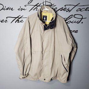 Roundtree & Yorke Beige All Weather Jacket w/ Hood, XL